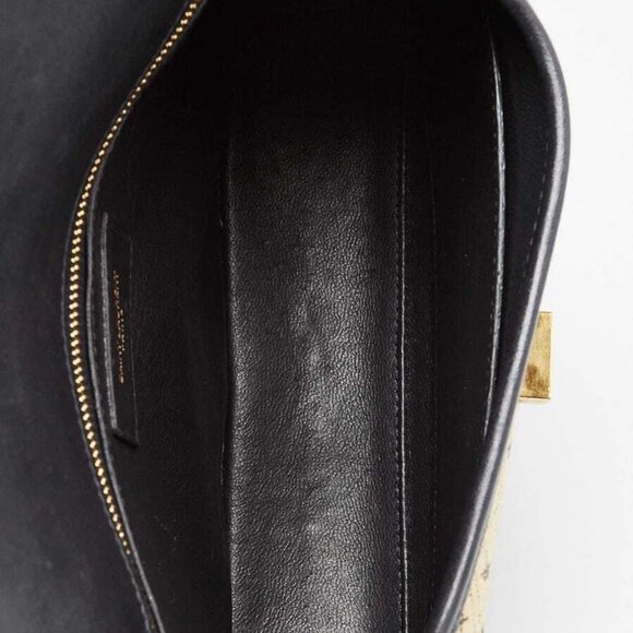 Yves Saint Laurent Beige Canvas Monogram Satchel Crossbody Bag - Picture 9 of 11